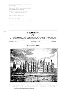 The Mirror of Literature, Amusement, and Instruction - Volume 12, No. 336, October 18, 1828