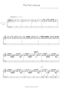 Partition Marimba 1 - musicien 1, pour wet lettuce, Psimikakis-Chalkokondylis, Nikolaos-Laonikos