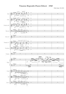 Partition complète, Vlaamse rapsodie piano en orkest, Ostijn, Willy