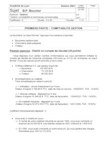 Gestion - Comptabilité et techniques commerciales 2003 BP - Boucher