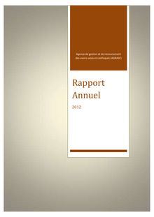 Rapport annuel 2012 de l Agence de gestion et de recouvrement des avoirs saisis et confisqués