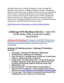 Arbitrage CPA Machines