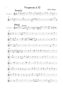 Partition Trombone 1, Vesperæ à 32, Dixit Dominus & Magnificat
