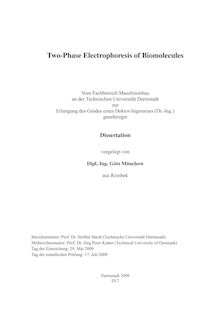 Two-phase electrophoresis of biomolecules [Elektronische Ressource] / vorgelegt von Götz Münchow