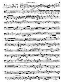 Partition violoncelle, 3 quatuors pour hautbois et cordes, Op.92