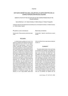 ESTUDIO GENÉTICO DEL COLOR DE LA CAPA DENTRO DE LA CARACTERIZACIÓN RACIAL EQUINA (GENETIC STUDY OF THE COLOUR COAT IN THE CHARACTERISATION OF THE EQUINE BREEDS)