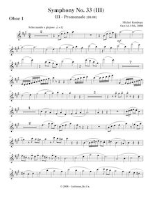 Partition hautbois 1, Symphony No.33, A major, Rondeau, Michel par Michel Rondeau