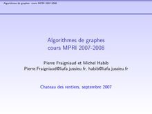 Algorithmes de graphes   cours MPRI 2007-2008