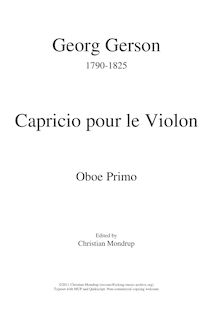 Partition hautbois 1, Capriccio pour violon et orchestre, Capricio pour le Violon