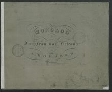 Partition complète, Monolog aus Schillers Jungfrau von Orleans, Romberg, Andreas