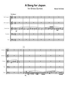 Partition complète, A Song pour Japan, Verhelst, Steven par Steven Verhelst
