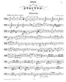 Partition de violoncelle, Piano quatuor, Op.26, A Major