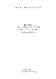 THÉORIE DE LA DÉCONSTRUCTION DE L OEUVRE D ART