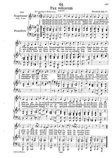Partition complète, transposition pour low voix, Pax vobiscum, D.551