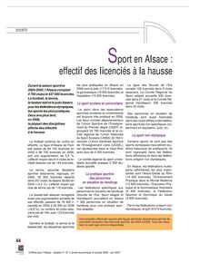 Sport en Alsace : effectif des licenciés à la hausse