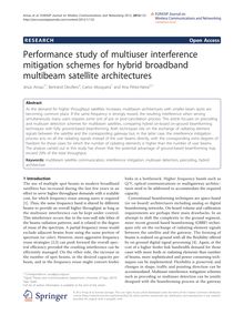 Performance study of multiuser interference mitigation schemes for hybrid broadband multibeam satellite architectures