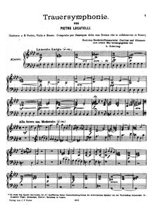 Partition Piano (orgue/Cembalo), Sinfonia … composta per l esequie della sua Donna che si celebrarono en Roma