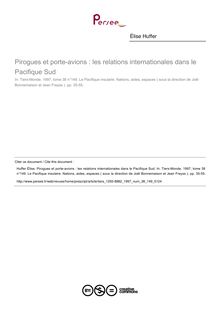 Pirogues et porte-avions : les relations internationales dans le Pacifique Sud - article ; n°149 ; vol.38, pg 35-55