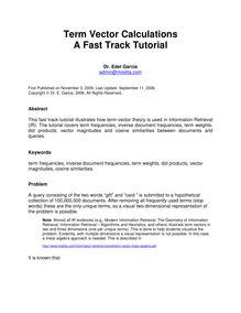 Term Vector Fast Track Tutorial