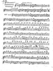 Partition flûte 1, 2 Symphonies, Sinfonie à Grande Orchestre ; Sinfonies périodiques par Muzio Clementi