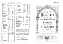 Partition parties complètes, corde quatuor No.5, Bazzini, Antonio