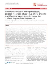 Immunoreactivities of androgen receptor, estrogen receptors, p450arom, p450c17 proteins in wild ground squirrels ovaries during the nonbreeding and breeding seasons