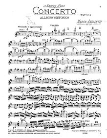 Partition de violon, Concerto, Op.30, Concerto, allegro sinfonico, per violino con accompagnamento di orchestra
