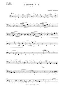 Partition violoncelle, corde quatuor No.1, Op.22, "Saravasti"