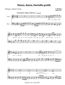 Partition Original score en Cmin, PDF, Danza fanciulla gentile, Solfeggio