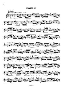 Partition  No.2, BWV 1008, 6 violoncelle , Bach, Johann Sebastian