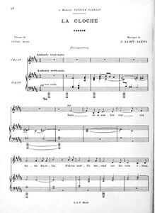 Partition complète (B major), La cloche, D♭, Saint-Saëns, Camille