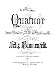 Partition complète, corde quatuor, Blumenfeld, Felix