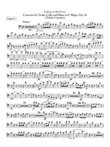 Partition basson 1, 2, Concerto pour violon, violoncelle et Piano