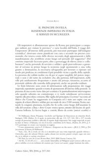 Il principe in villa. Residenze imperiali in Italia e servizi di sicurezza - article ; n°1 ; vol.15, pg 317-341