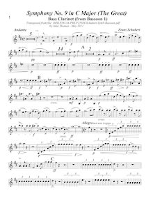 Partition basse clarinette (alternate pour basson 1), Symphony No.9