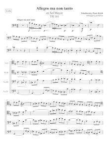 Partition violoncelles, Allegro ma non tanto, G major, Tchaikovsky, Pyotr