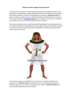 Disfraces romanos o egipcios para toda ocasion