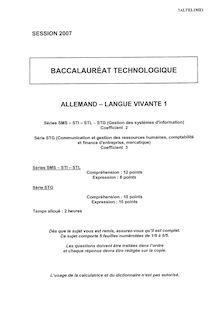 Bac lv1 allemand 2007 sms
