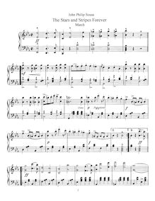 Partition de piano, pour Stars et Stripes Forever, E♭ major/A♭ major