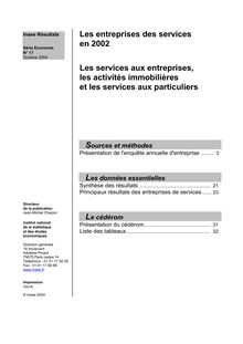 Les entreprises des services en 2002