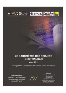 Le baromètre des projets des Français. Mars 2011