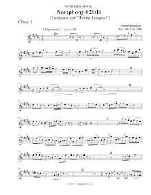 Partition hautbois 1, Symphony No.26, B major, Rondeau, Michel par Michel Rondeau
