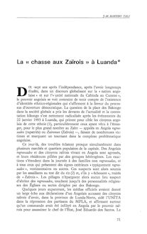La "chasse aux Zaïrois" à Luanda