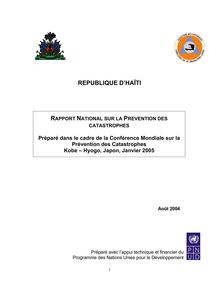Republique d haïti rapport national sur la prevention des