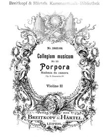 Partition violon 2 , partie, 6 Sinfonie da camera, Porpora, Nicola Antonio