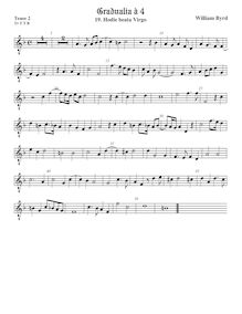 Partition ténor viole de gambe 2, octave aigu clef, Gradualia I par William Byrd