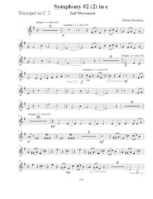 Partition trompette 2 (C), Symphony No.2, E minor, Rondeau, Michel par Michel Rondeau
