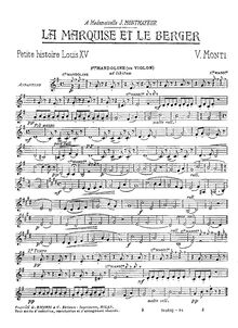 Partition mandoline 2 (ou violon 2), La Marquise et le Berger, La Marquise et le Berger. Petite histoire Louis XV