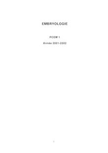 Embryologie 2002 Université Paris 12