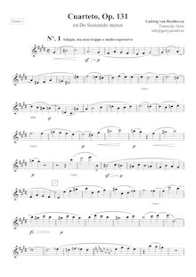 Partition violon 1, corde quatuor No.14, Op.131, C♯ minor, Beethoven, Ludwig van
